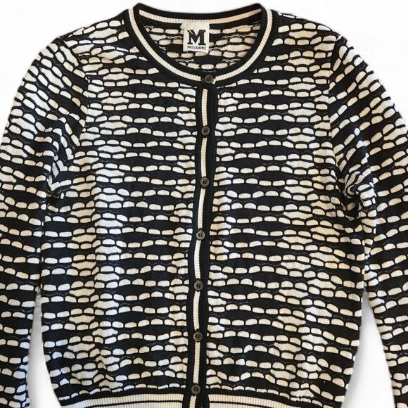 Missoni Black and White Patterned Cardigan 38 - Picture 2 of 8